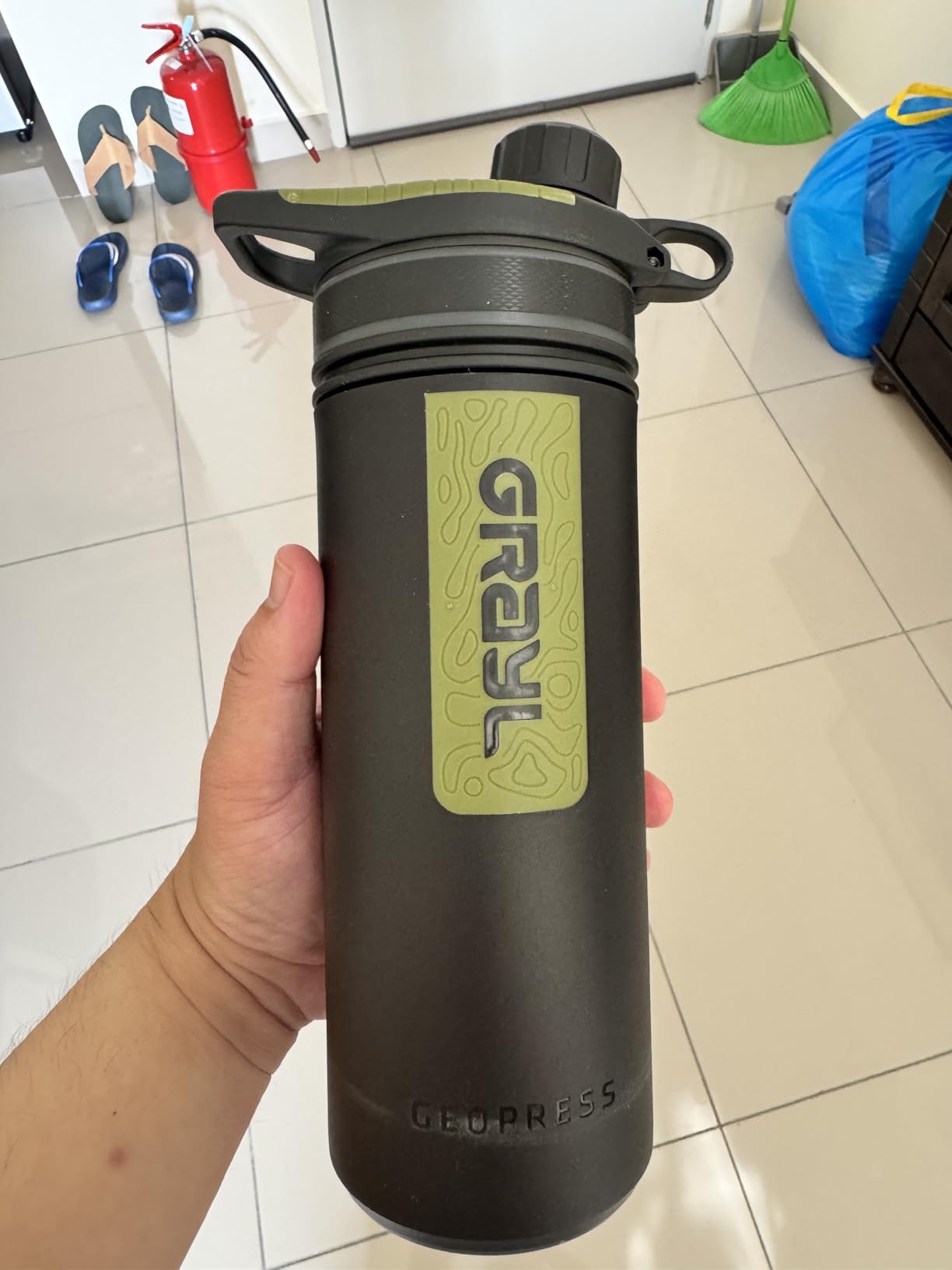 GRAYL GeoPress 24 oz Water Purifier Bottle - Filter for Hiking, Camping, Survival, Travel (Bali Blue) customer photo 1