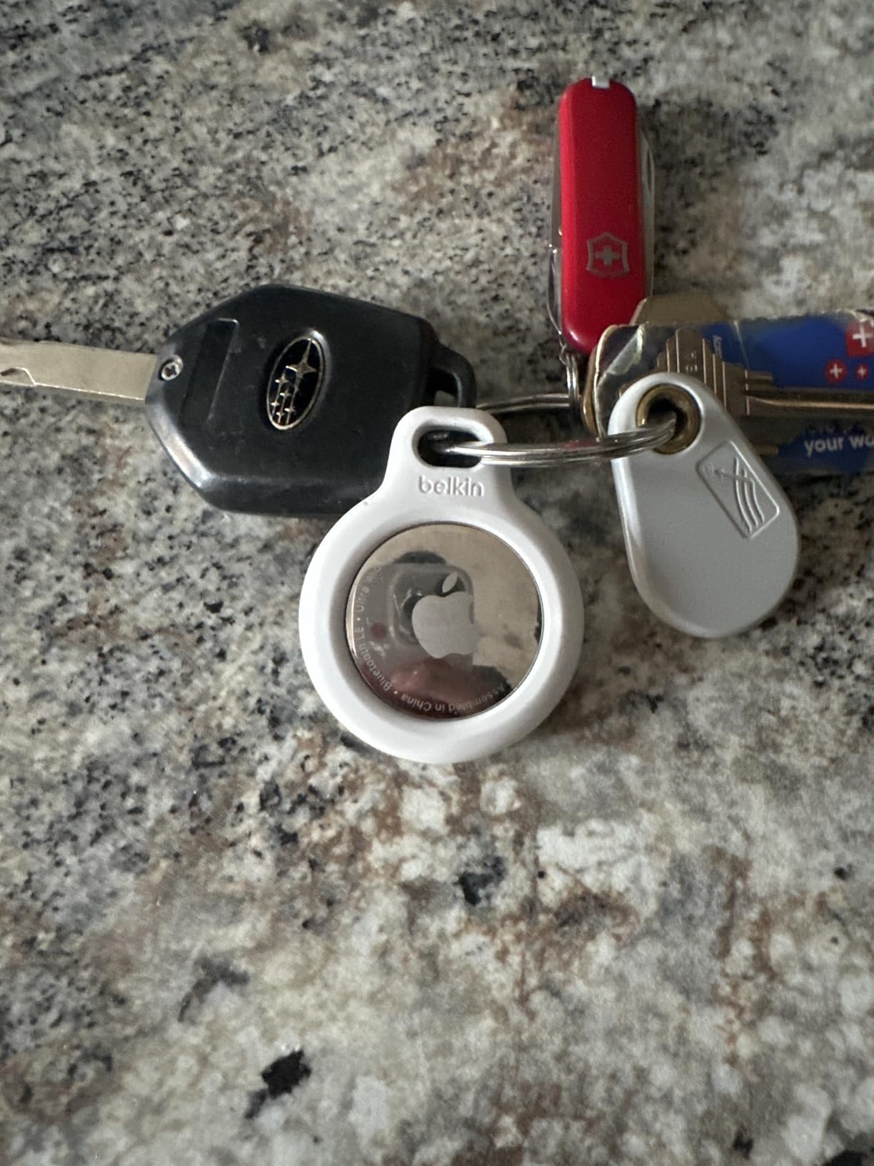 Apple AirTag Secure Holder with Key Ring - Durable, Scratch-Resistant Case with Open Face & Raised Edges - Protective AirTag Keychain Holder Accessory for Keys, Pets, Luggage, & More - Pink customer photo 1