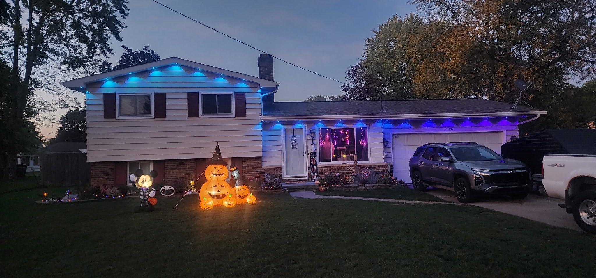 HOPOCO 6 FT Halloween Inflatable Decorations Spooky Ghost Pumpkin Lighted and Witch's Cat, Halloween Decorations Outdoor Inflatables Pumpkin Combo with Build-in LED Blow Up Inflatables for Yard Garden customer photo 1