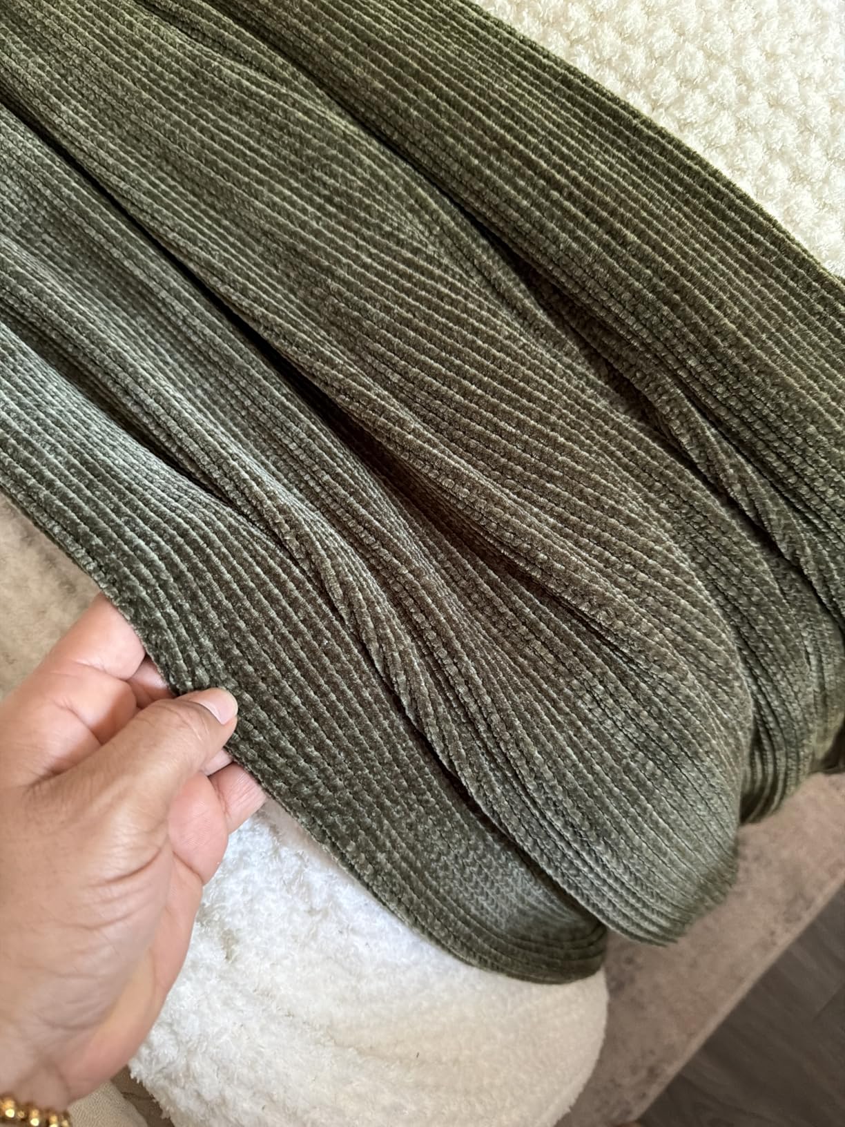lifein Chenille Throw Blanket 50x60 - Soft Boho Knitted Blanket for Couch Cozy Farmhouse Decor Bed Throw, Lightweight All Season White/Cream Blanket, Decorative for Living Room Bedroom customer photo 1