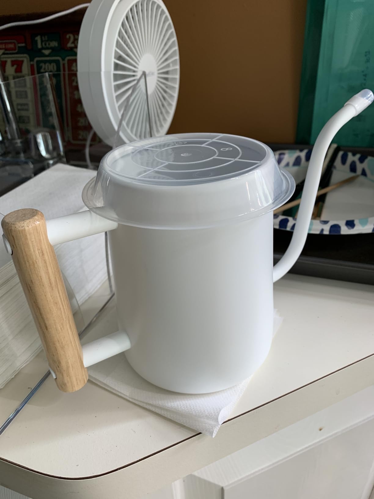 35 Ounce Metal Small Indoor Watering Can with Long Spout & Real Wood Handle for House Plants, Succulents, Cacti & Seedlings - Black Long Spout Watering Can Indoor Plants - Gentle Flow & No Spills customer photo 1