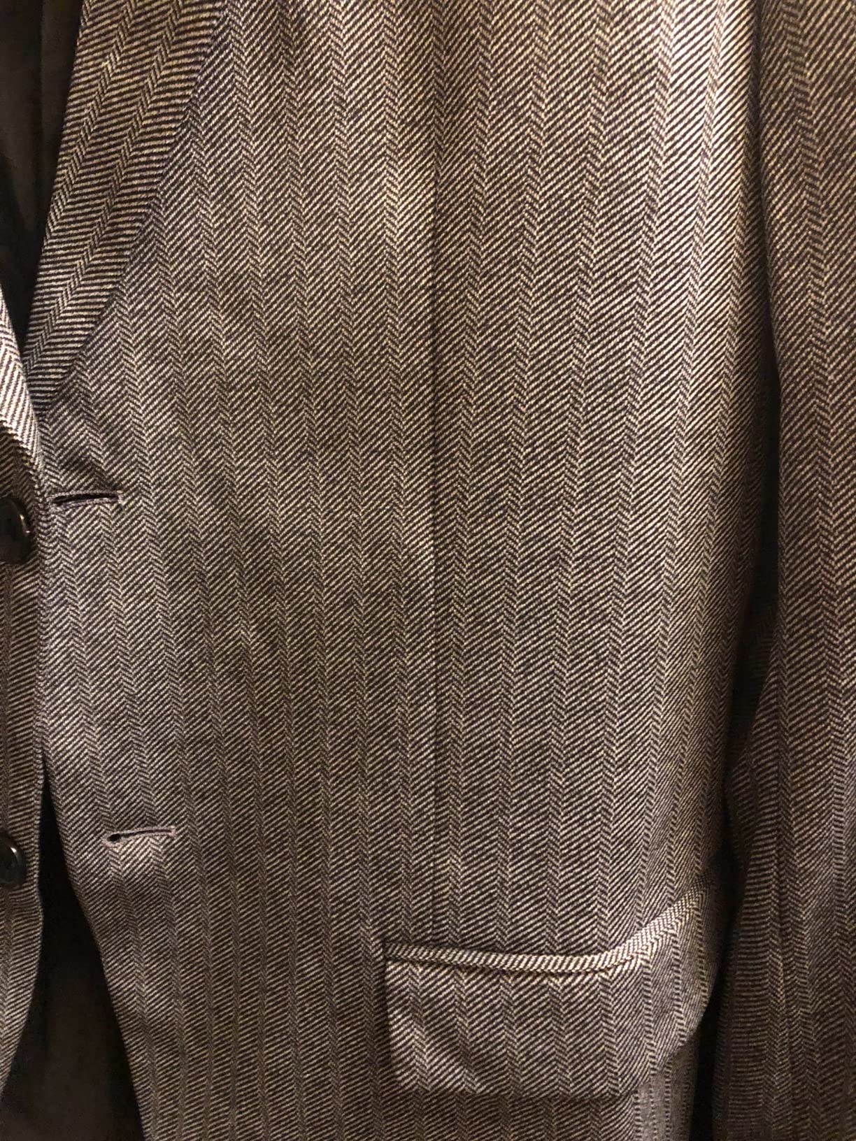 Men's Herringbone Blazer Jacket Lightweight Casual Knit Sport Coat customer photo 2