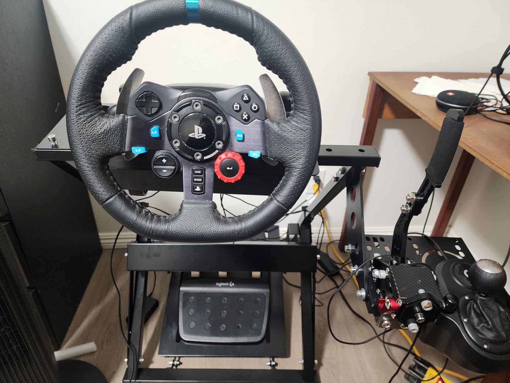 Marada X Frame Steering Wheel Stand Racing Sim Cockpit with Seat Slot Fit for Logitech G25 G27 G29 G920, for Thrustmaster T300 T248, for Fanatec, No Pedal & Shifter customer photo 2