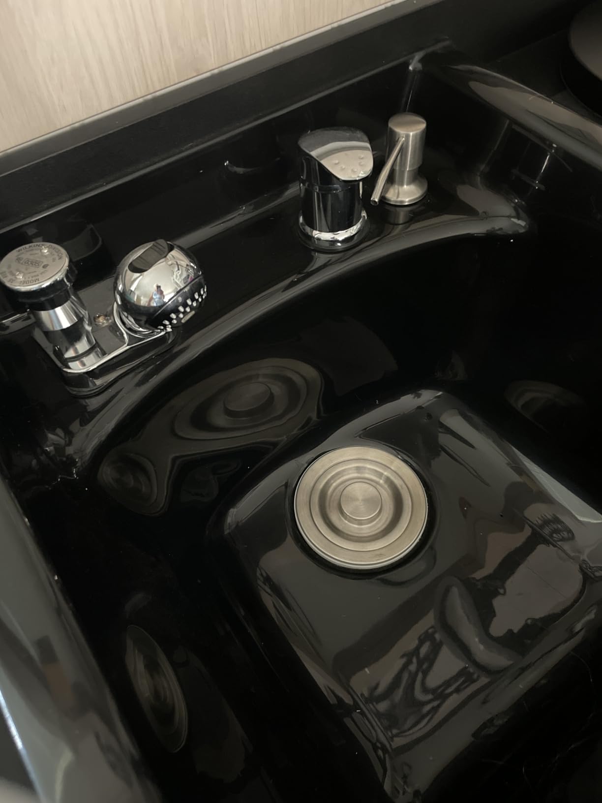 Artist hand Shampoo Backwash Sink Station with Shampoo Bowl Shampoo Station, Backwash Sink Chair Spa Salon Beauty Equipment, Used with Barber Chair and Shampoo Chair(Black) customer photo 2
