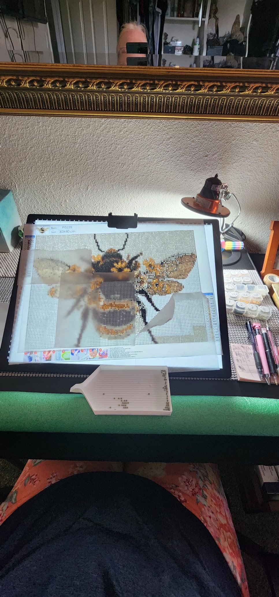 TOHETO A3 Light Pad, Rechargeable Light Board for Diamond Painting, Tracing Light Box with Stand and Clip, Light Table Lightbox for Tracing, Drawing customer photo 1