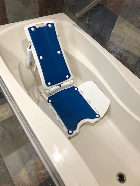 BathLyft (& Floor Lift) | 1 Year Warranty | Floor Lift & Chair Lift | Lightweight, Battery-Operated w Remote | Reclining 53° Support | for Seniors & Disabled | FSA HSA Eligible (Blue) customer photo 1