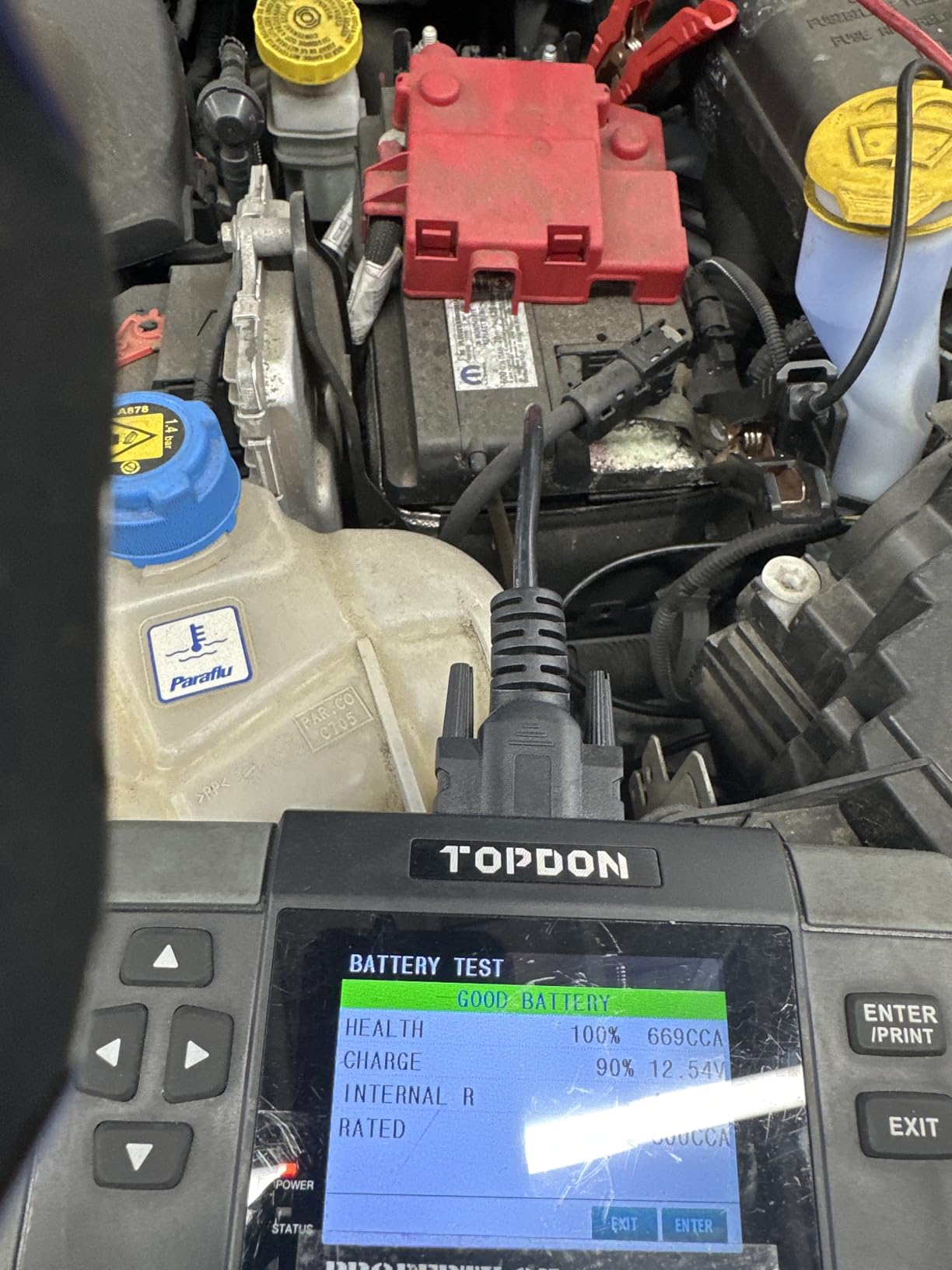 Car Battery Tester 12V 24V 100-2000CCA Lead-Acid Battery, TOPDON BT300P Alternator Tester, Load Tester, with Built-in Printer, Spark Free Metal Clamps, Automatic Reverse Polarity Protection customer photo 2