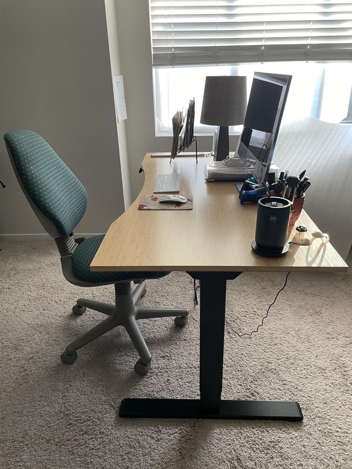 FlexiSpot E6 Bamboo 3-Stage Dual Motor Electric Standing Desk 55 x 28 Sit Stand Up Desk, Holds 220 lbs, Adjustable Height w/ Memory Presets, Solid Bamboo Desktop & Black Frame, Ships in 2 Boxes customer photo 2