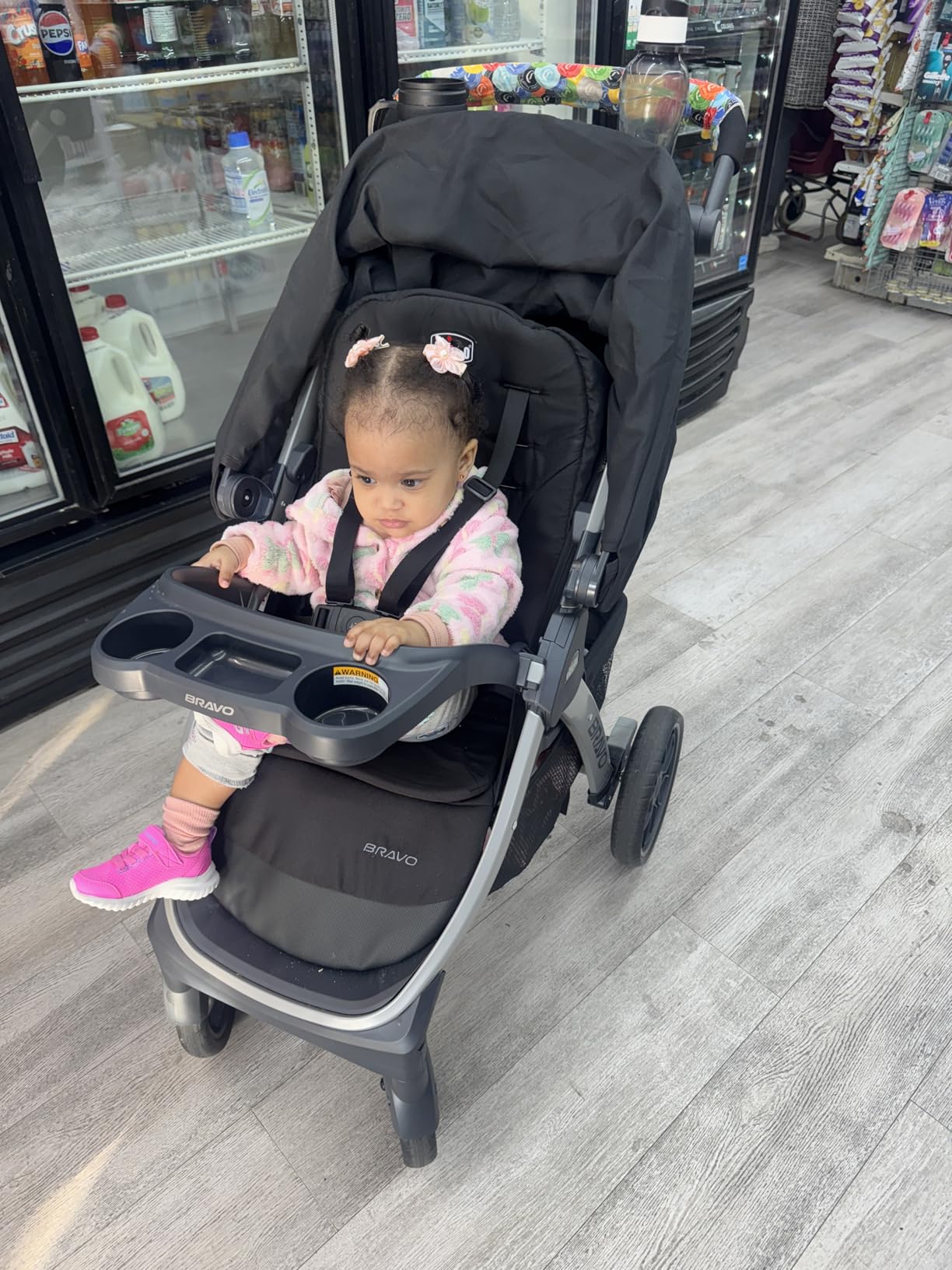 Chicco Bravo Quick-Fold Stroller - Black | Black customer photo 2