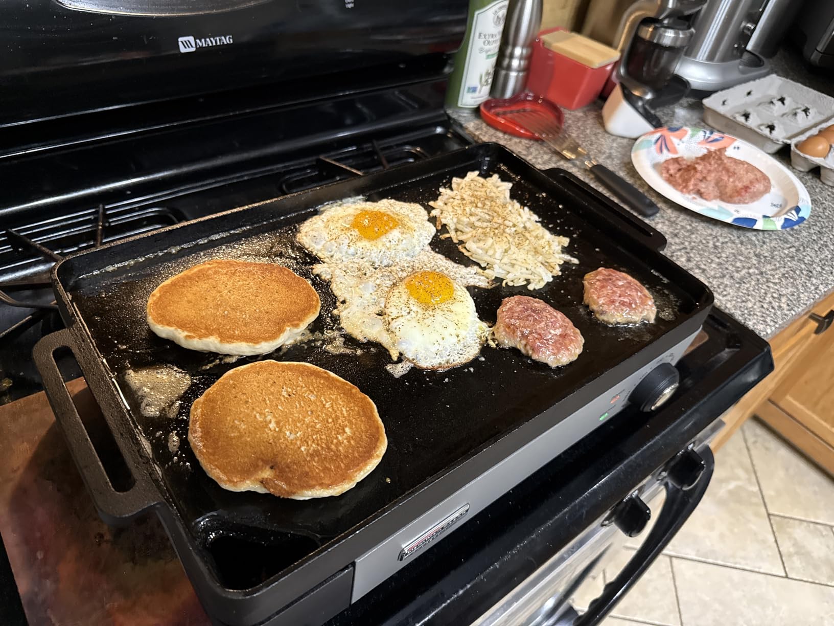 Hamilton Beach Professional Cast Iron Indoor Electric Grill & Griddle, 10