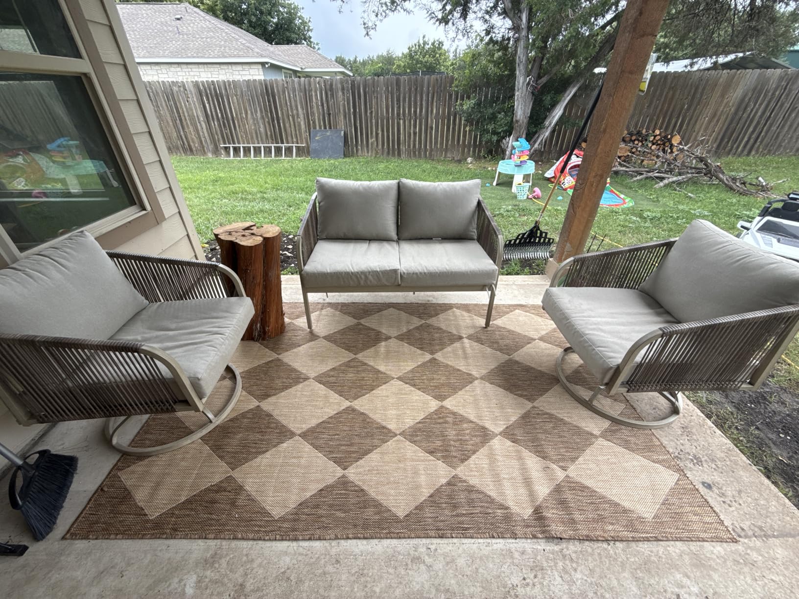 nuLOOM Outdoor Performance Collection Sabina Brown/Ivory, 5' x 8', Soft and Cozy, High Traffic, Stain Resistant, Easy Clean, Durable Area Rug for Indoor/Outdoor Patio, Deck, Porch, Garden, Courtyard customer photo 2