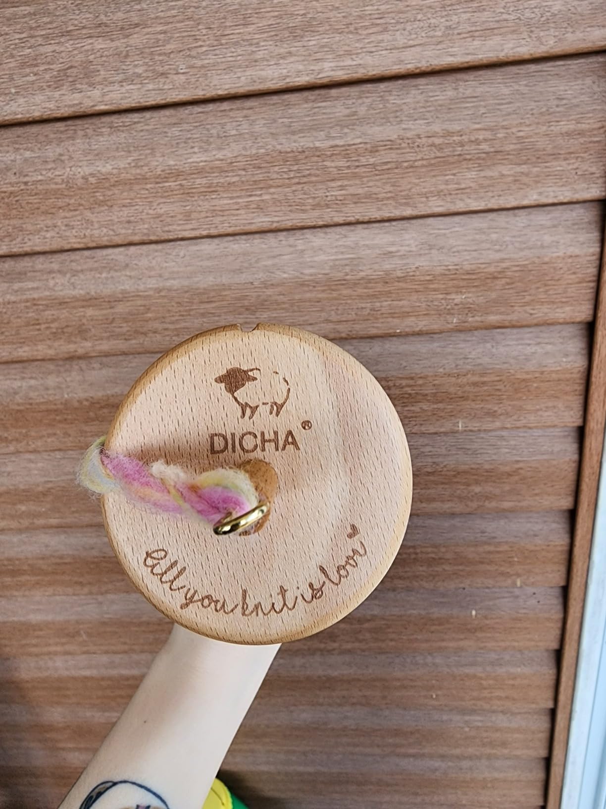 DICHA 3 Inch Drop Spindle Kit - High Low Whorl Wooden Spindles with 8 Oz Merino Wool/Top and Instructions - Weaving Spinning Wheels for Beginners - All in A Gift Box customer photo 1