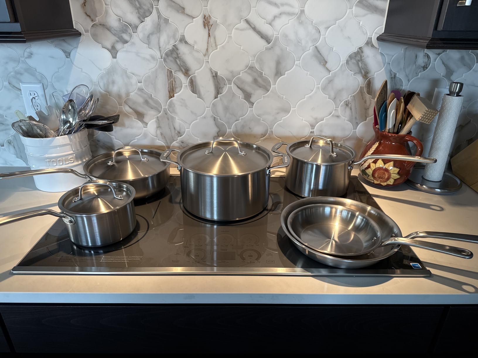 Made In Cookware | 10 Piece Stainless Steel Pot and Pan Set | 5 Ply Clad - Includes Stainless Steel Frying Pans, Saucepans, Saucier and Stock Pot W/Lid | Professional Cookware | Crafted in Italy customer photo 2