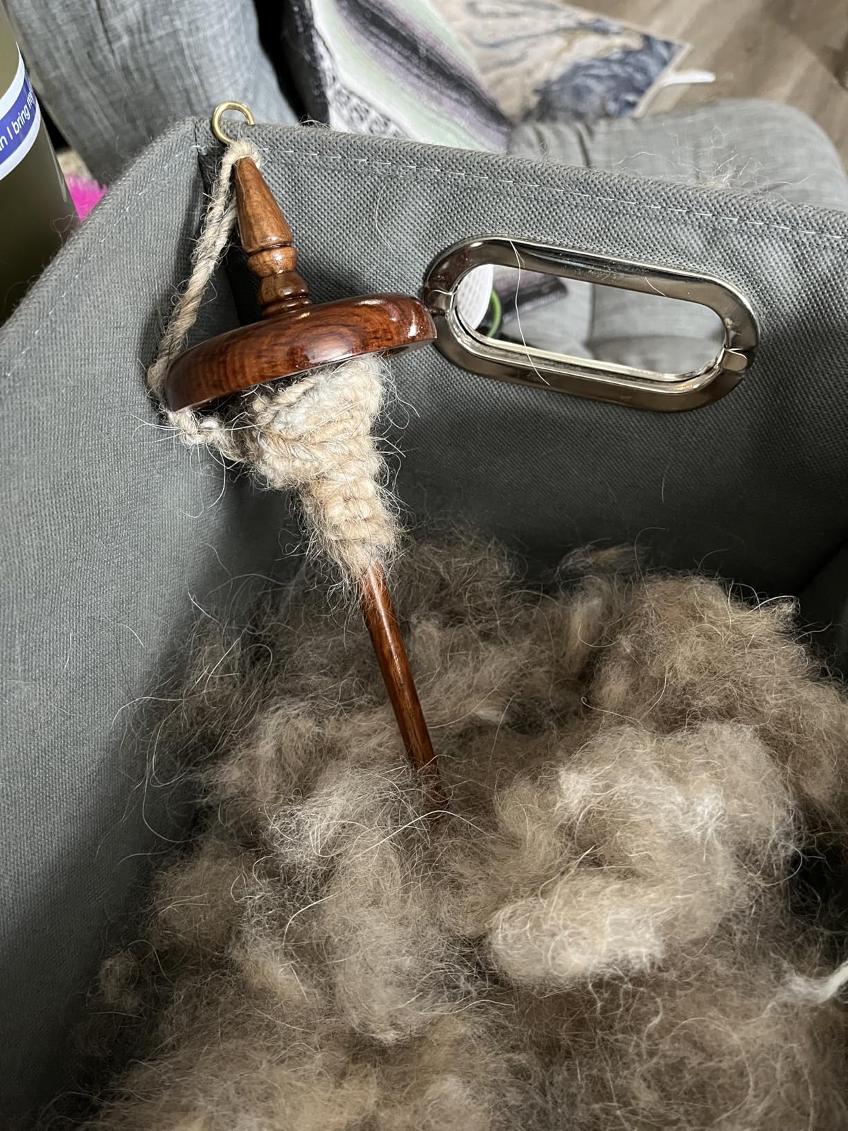 Revolution Fibers Artisan Top Whorl Drop Spindle for Beginner & Advanced Hand Spinning - 11 inch Shaft | 3.25 inch Whorl Diameter | Satin Finish | Hand Crafted Rosewood Flora | Spin Roving into Yarn customer photo 1