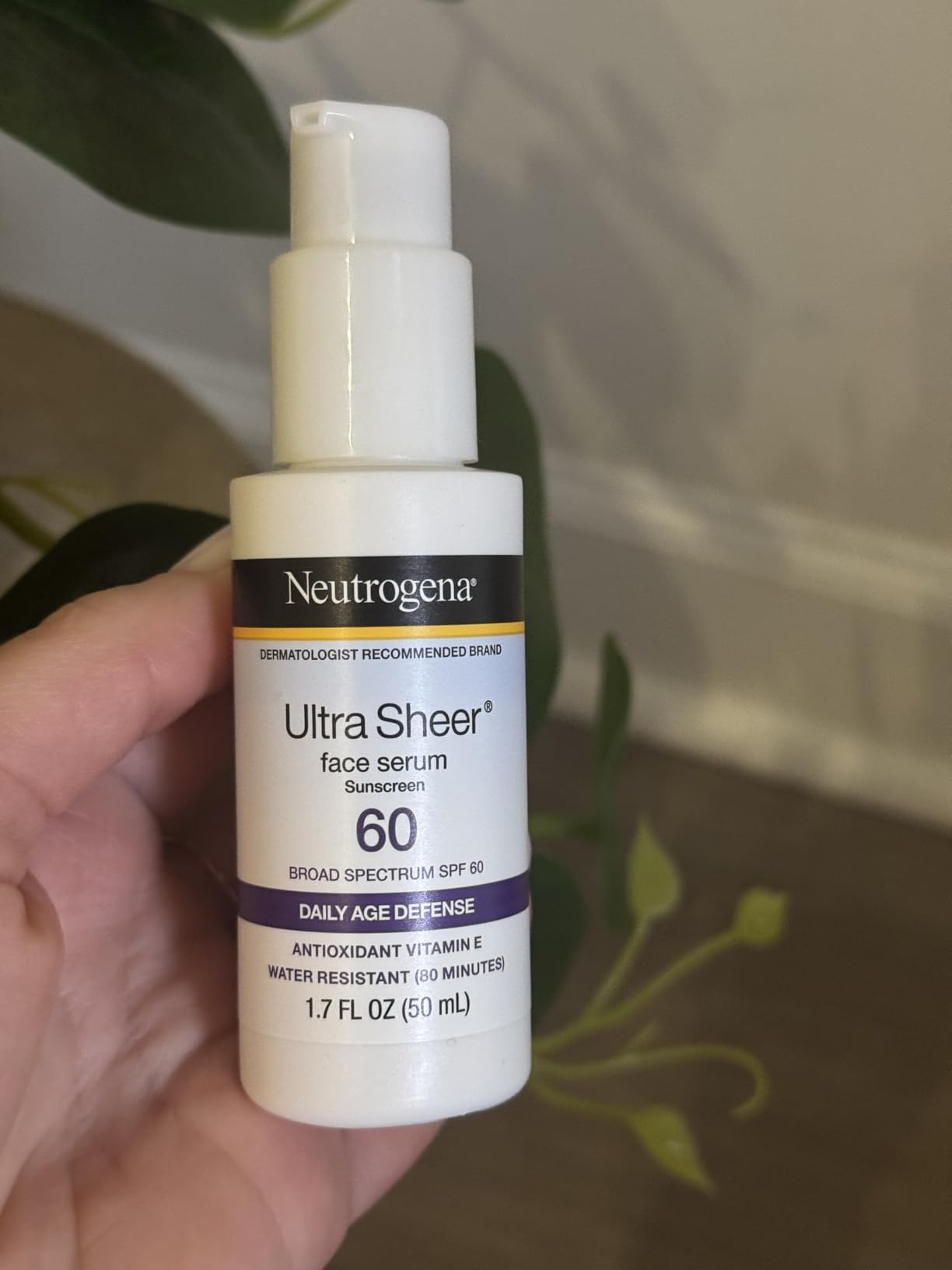 Neutrogena Ultra Sheer Sunscreen Serum SPF 60 Broad Spectrum UVA UVB Protection Lightweight Water Resistant up to 80 Minutes Non-Comedogenic Fragrance Free, 1.7 fl oz customer photo 1