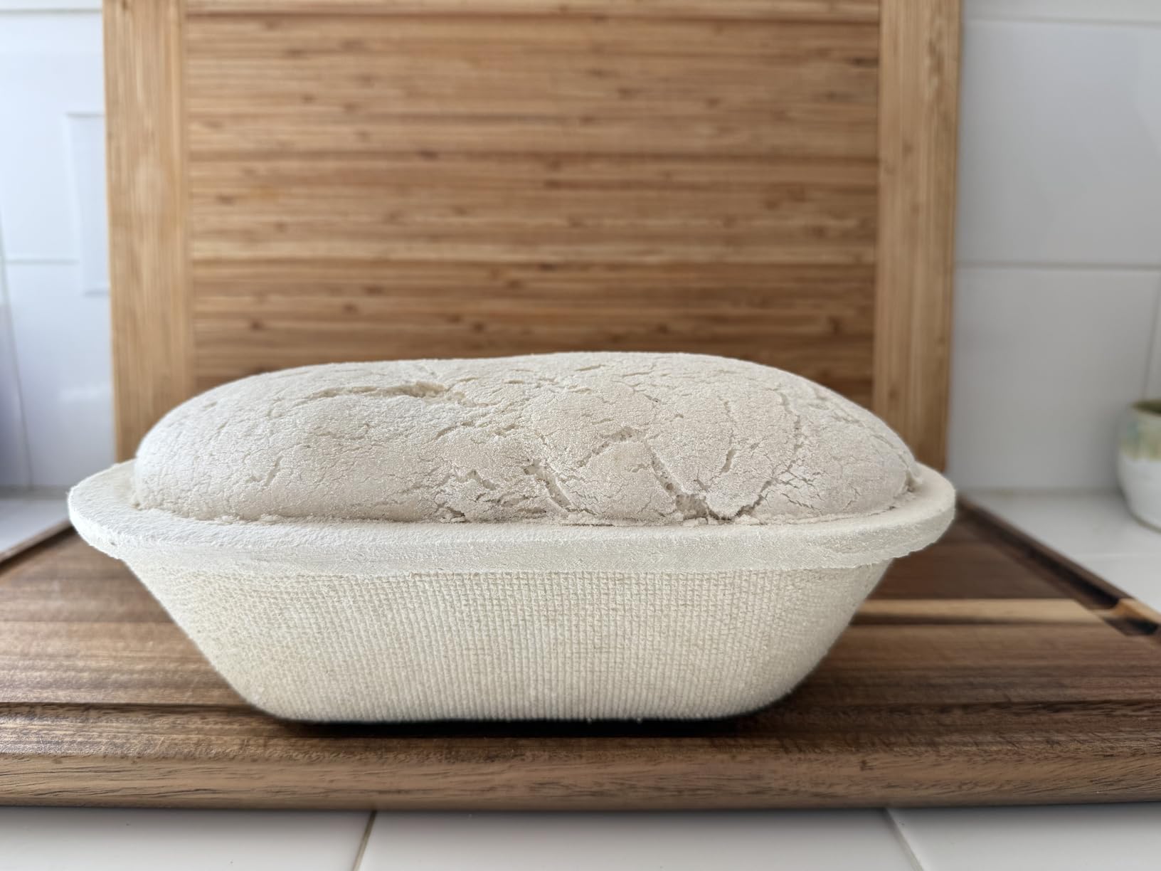 Bulka Small Oval 500g Banneton Bread Proofing Basket Pressed Wood Pulp Brotform - Plane Non-Stick Batard Sourdough Banneton Basket, Made in Germany. customer photo 1
