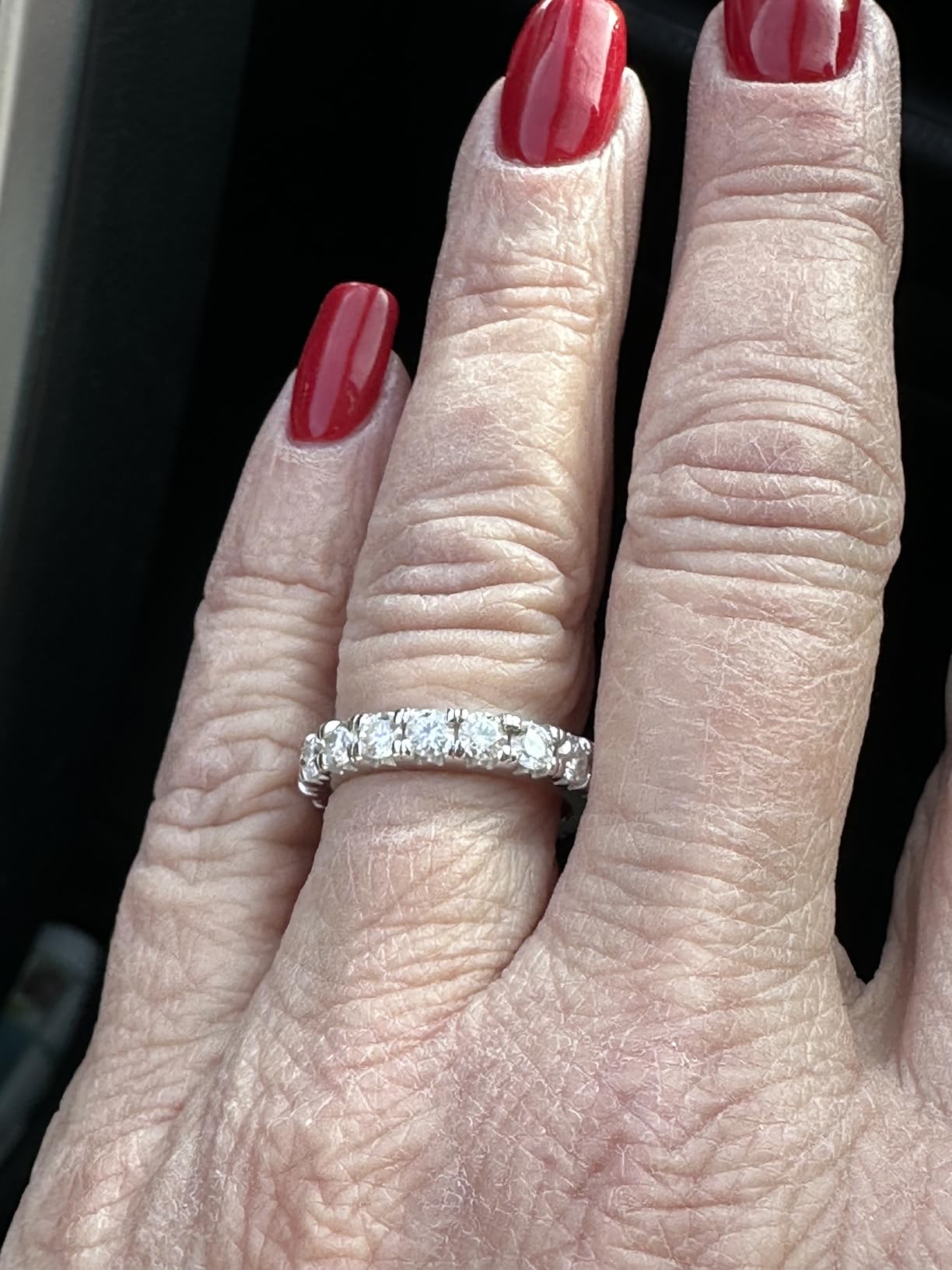 Moissanite Eternity Wedding Band Ring D Color 925 Sterling Silver Rings for Women With Certificate customer photo 2