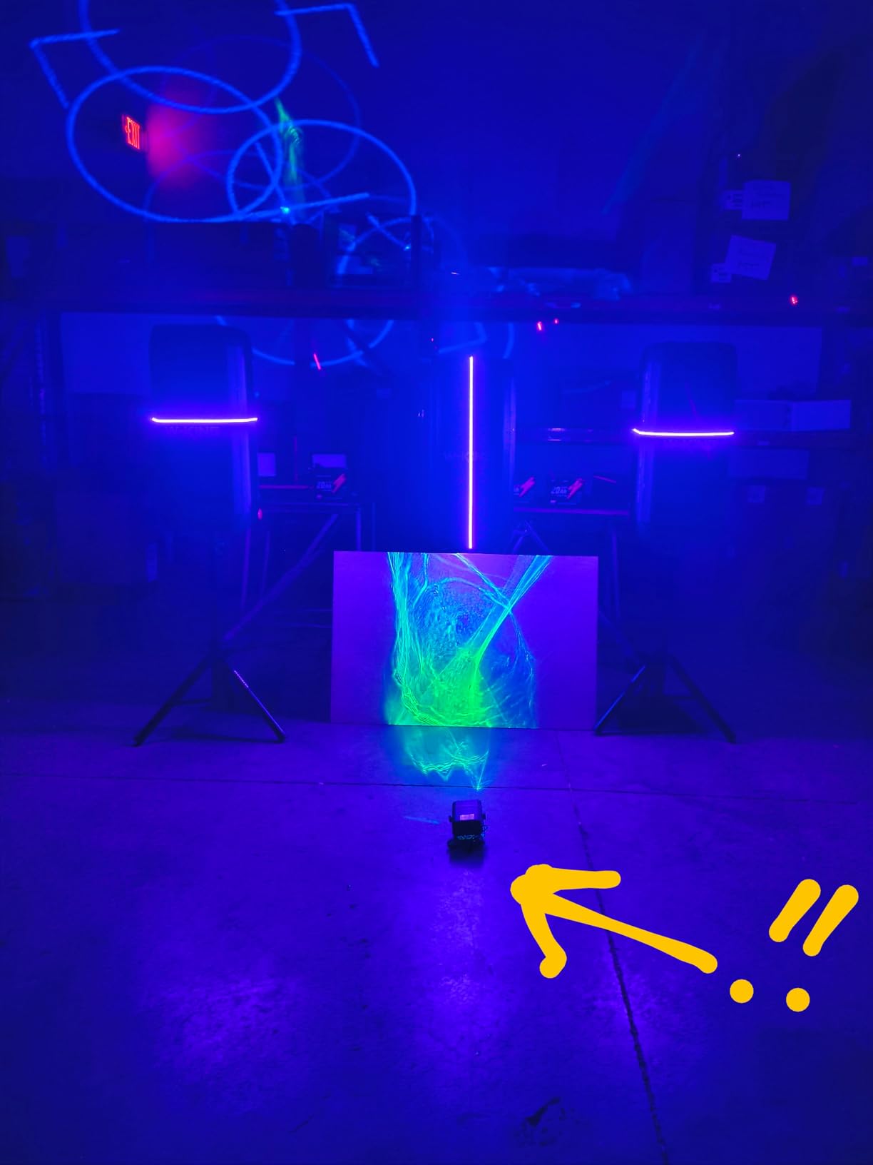 Enjoyedled DJ Disco Stage Party Lights - Northern Laser Light Effect RGB Led Sound Activated Strobe Lighting with Remote Control for Indoor Birthday Karaoke Club KTV, Black customer photo 1