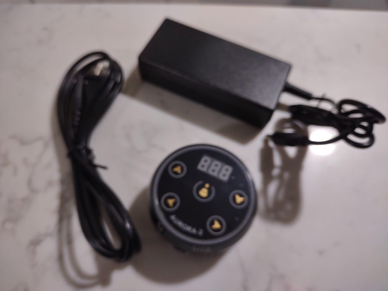 Dragoart Aurora 2 Tattoo Power Supply 1.5-16v Professional Tattoo Power Supply Box for Coil & Rotary Tattoo Machine Pen, Dual Outputs/Colorful LEDs/Touchscreen/Magnetic Base/2 Foot Pedal Modes (Black) customer photo 1