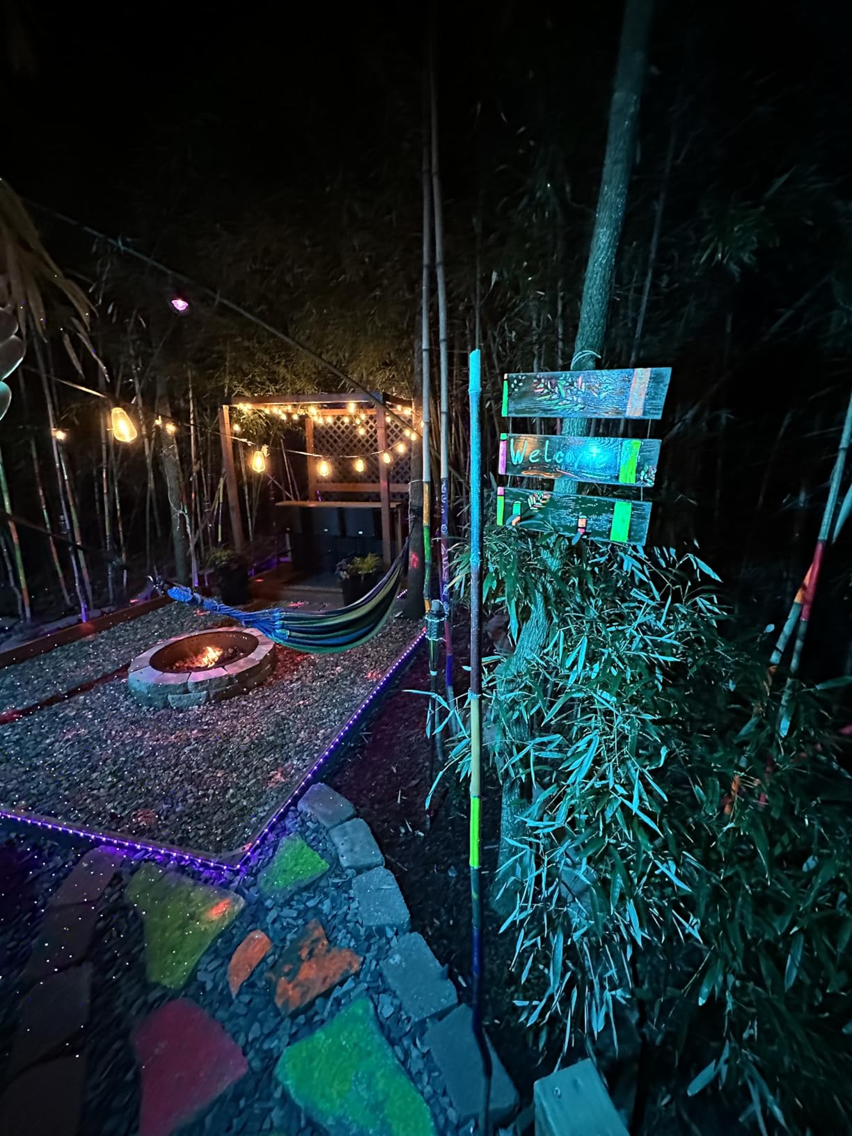 LED Flood Light Outdoor 30W, 300W Equivalent 3000LM Smart RGB Landscape Lighting with APP Control, DIY Scenes - Timing - Warm White 2700K - Color Changing Uplight, IP66, US Plug, No Remote MELPO (4 Pack) customer photo 2