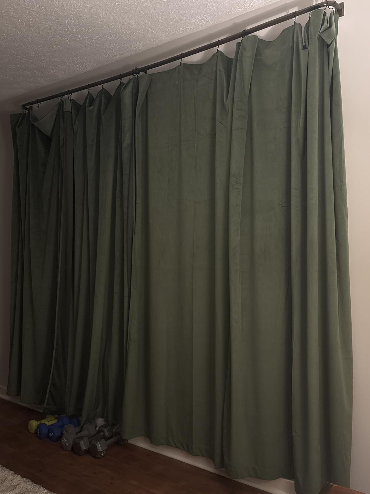 MIULEE Velvet Curtains 84 inches 2 Panels - Luxury Blackout Curtains for Bedroom Living Room Thermal Insulated Super Soft Window Drapes Rod Pocket & Back Tab, Olive Green, W52 x L84 inches customer photo 2