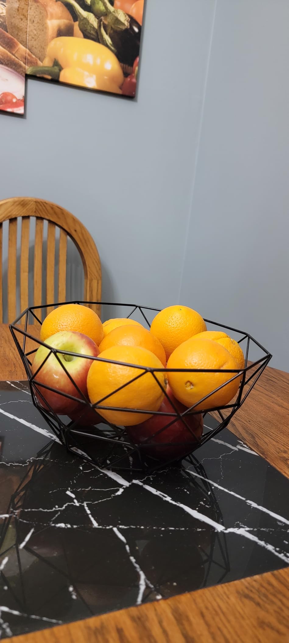 HOMQUEN Fruit Basket, Fruit Bowl, Metal Wire Fruit Basket for kitchen, Fruit Bowl for Kitchen Counter, Basket for Fruits, Vegetables, Breads, Snacks, Kitchen Gadgets (Round Short, Black) customer photo 2