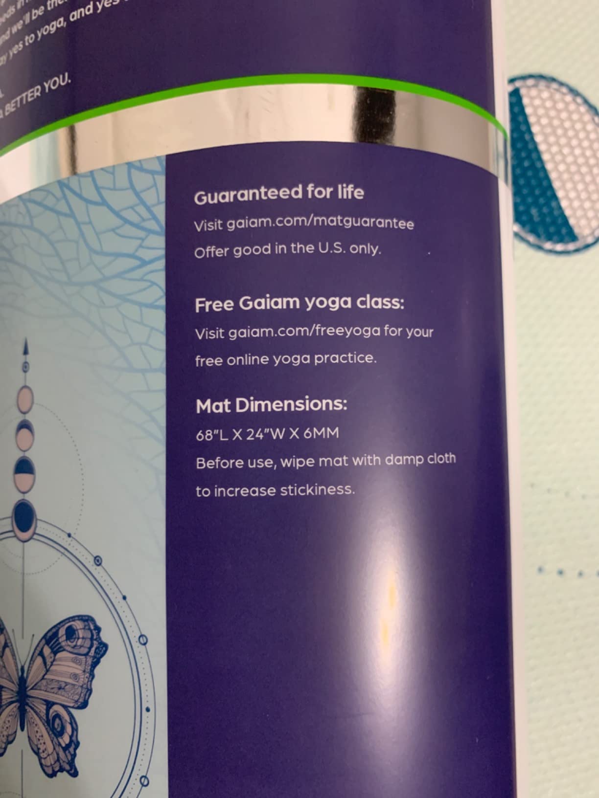 Gaiam Yoga Mat - Premium 6mm Print Extra Thick Non Slip Exercise & Fitness Mat for All Types of Yoga, Pilates & Floor Workouts (68