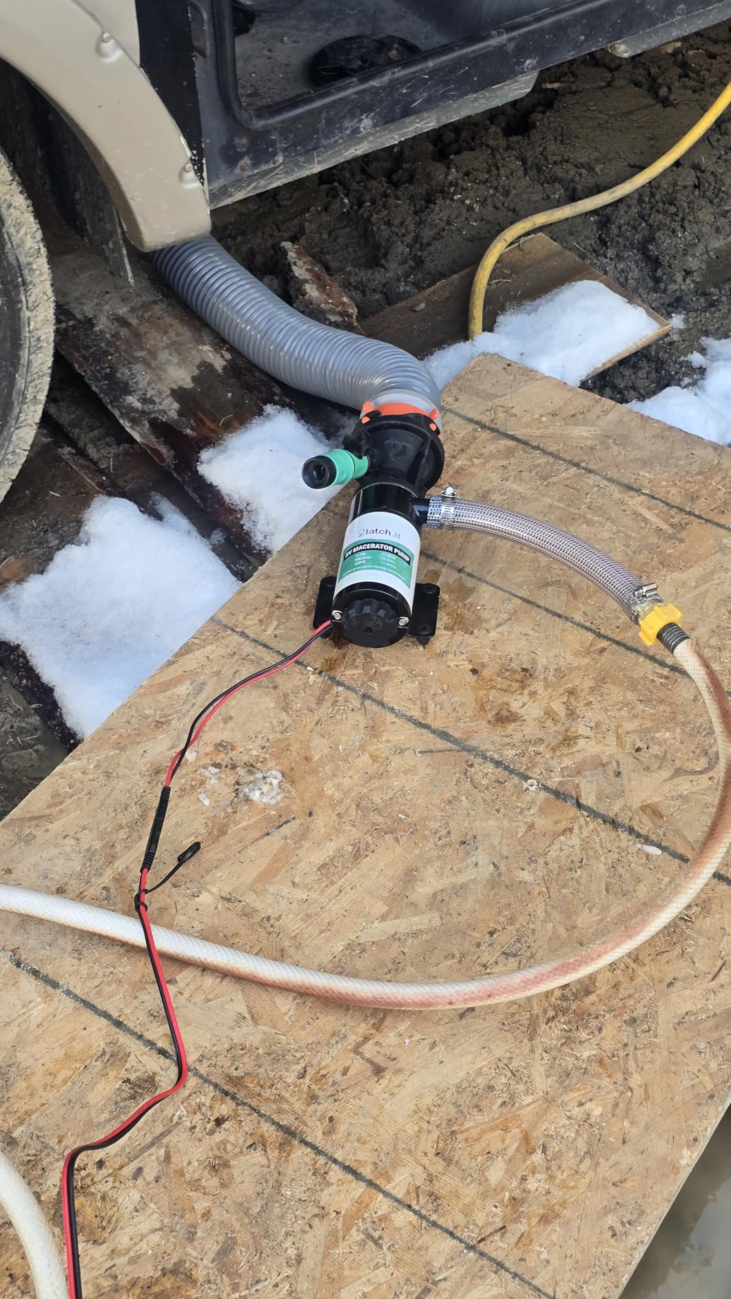 LATCH.IT V2.0 RV Macerator Pump 12VDC | 12-15GPM Macerator Pump for RV | 10-Feet Lift RV Waste Pump Macerator | Self-Priming & Portable | Portable RV Waste Pump w/Fittings, Hoses & Clamps! customer photo 1