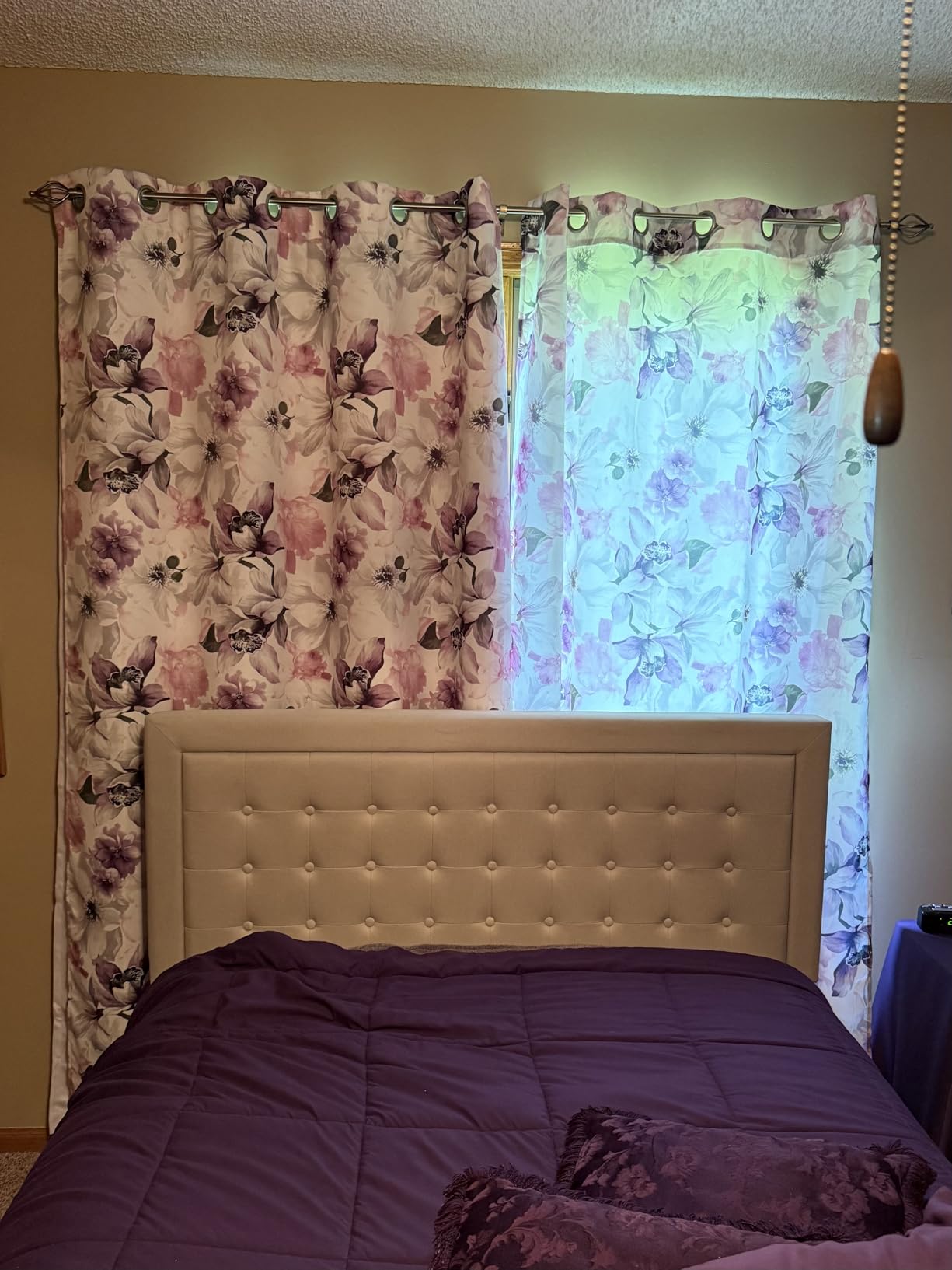 ChrisDowa 100% Blackout Curtains for Bedroom with Black Liner, 2 Thick Layers Total Blackout Thermal Insulated Grommet Window Curtains 63 Inch Length 2 Panels Set (Light Grey, 42 x 63 Inch) customer photo 1