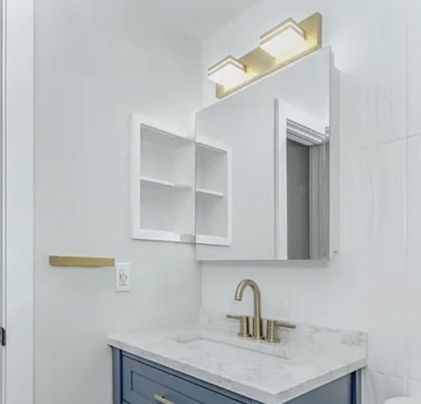 SineRise LED Modern Bathroom Vanity Light Fixtures, Modern Acrylic Bathroom Wall Lighting Fixtures Over Mirror (Cool White 6000K) (3-Light, 24-Inch), Matte Black- Non-dimmable customer photo 1