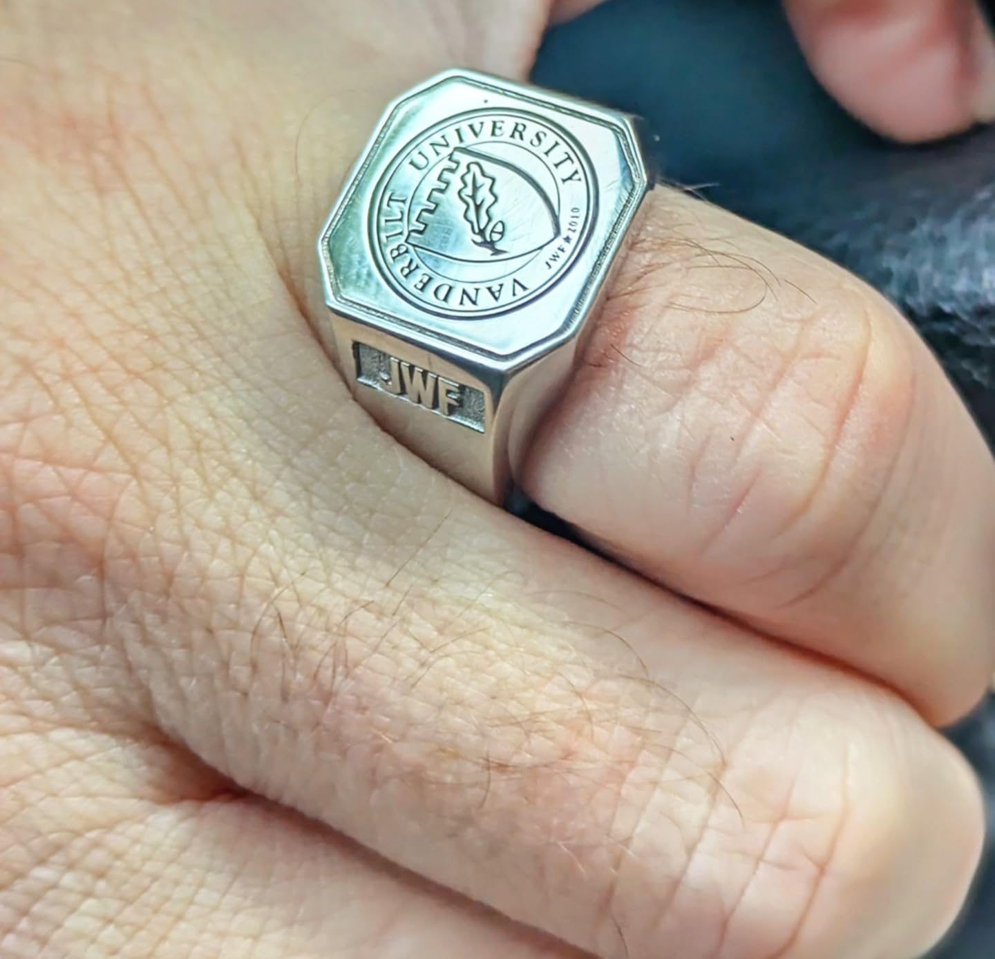 AILIN Vintage Custom Signet Ring 925 Sterling Silver/Brass Personalized Engraved Badge Family Crests Coat Of Arms Rings Jewelry Graduation Party Birthday Gifts For Men Women Father Dad customer photo 2