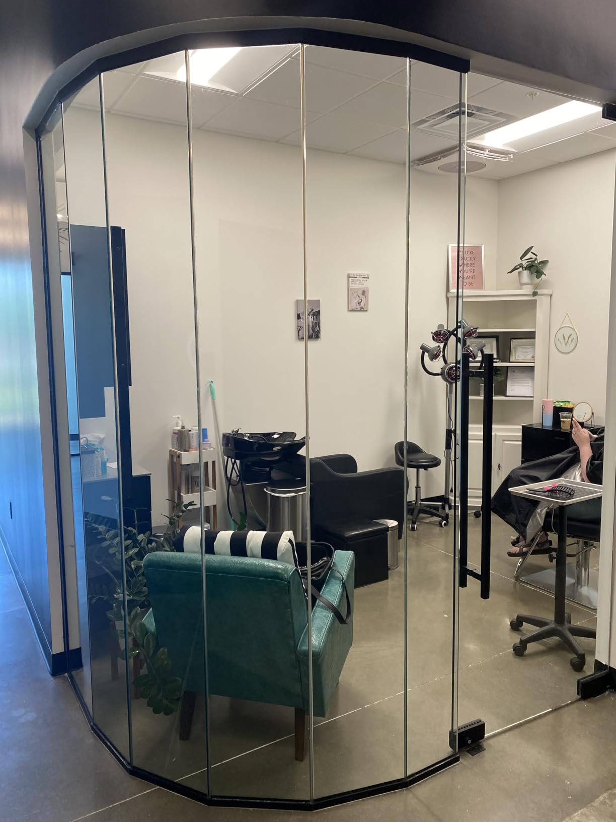 Beauty Salon/Barber Storage Cabinet Station with Locking Drawer and 4 Wheels, Hair Stylist Station with 2 Hair Dryer Holders, Black customer photo 1