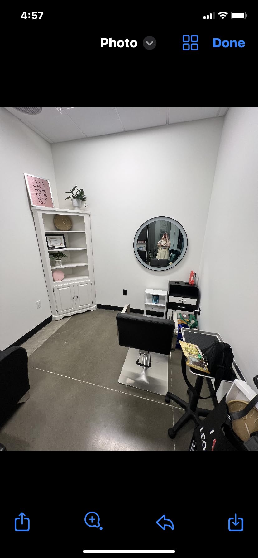 Beauty Salon/Barber Storage Cabinet Station with Locking Drawer and 4 Wheels, Hair Stylist Station with 2 Hair Dryer Holders, Black customer photo 2