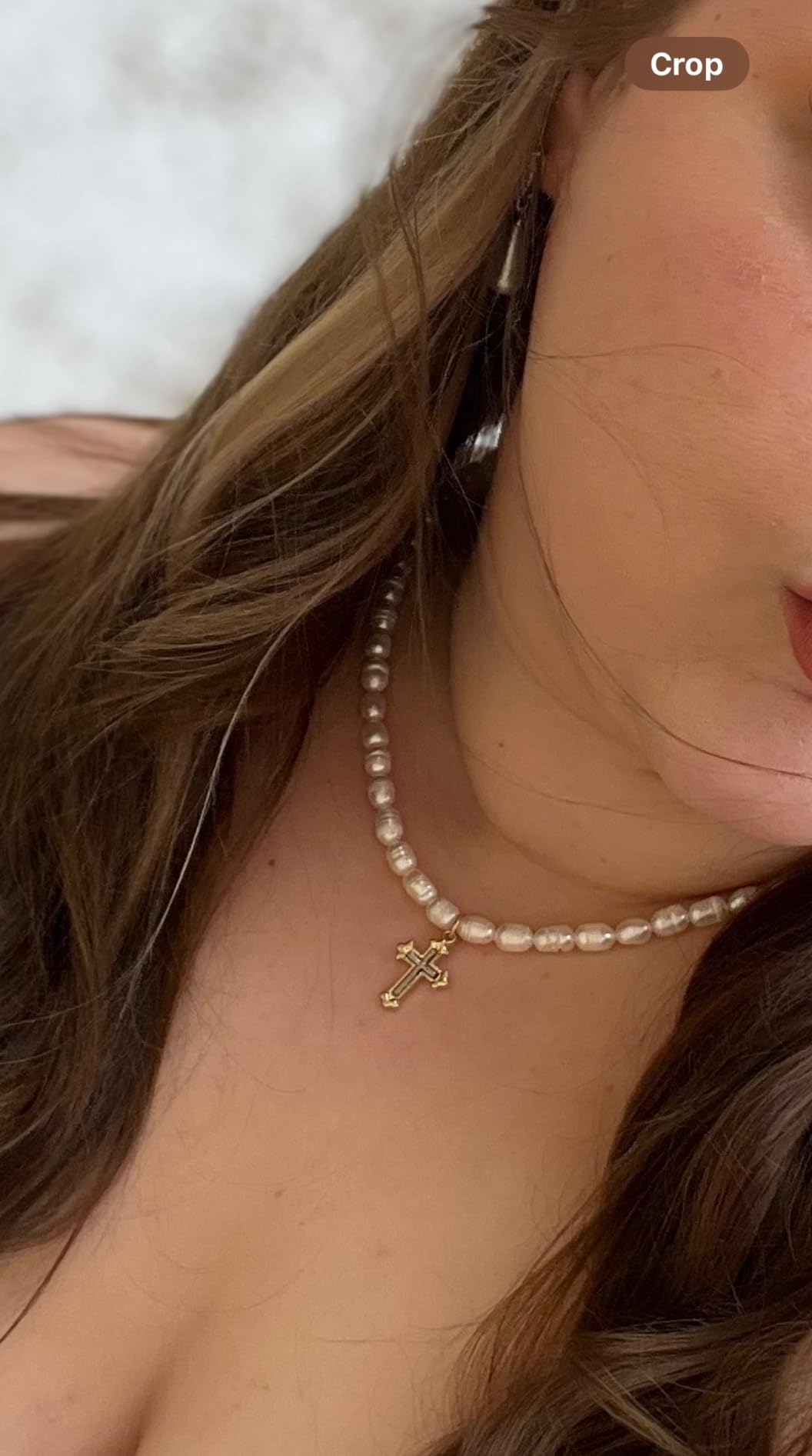 wgoud Natural Freshwater Pearl Choker Necklace for Women, Trendy 14K Gold Plated Pearl Necklaces Handmade Jewelry Gift customer photo 2