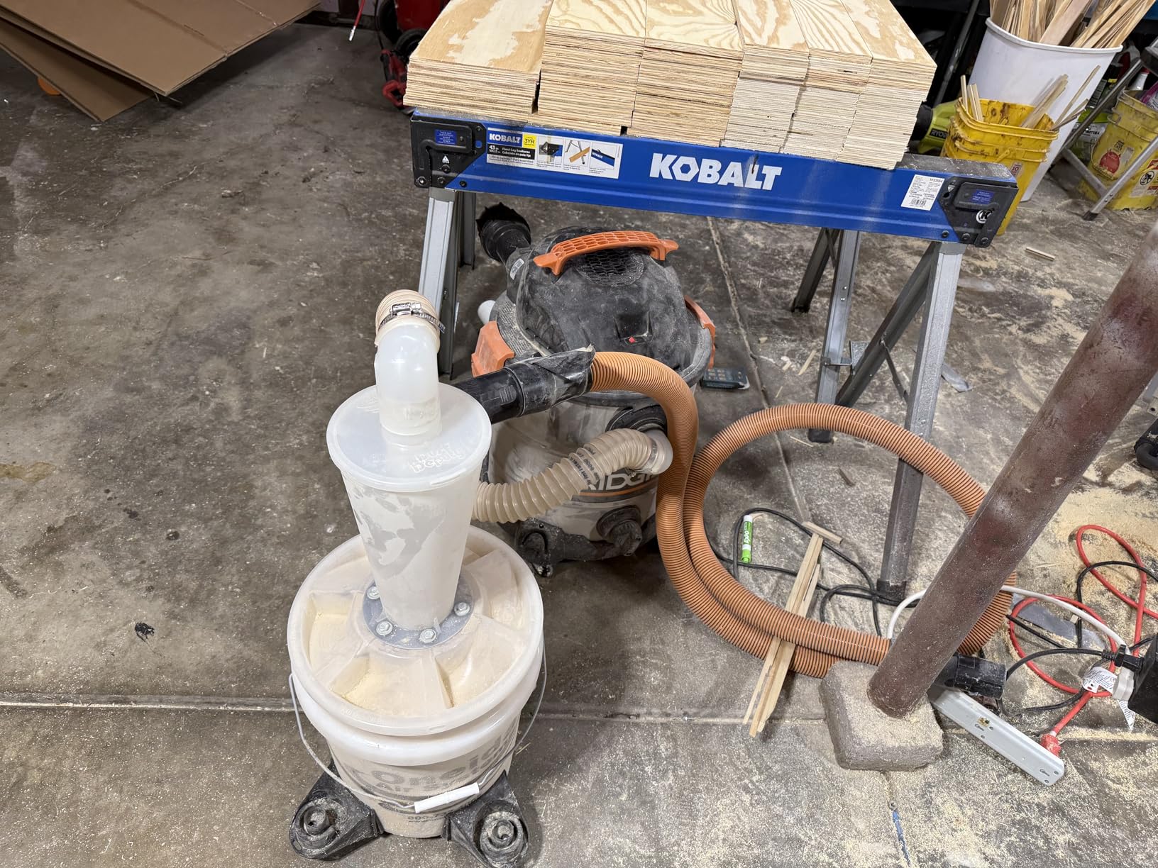 Oneida Air Systems Dust Collector & Cyclone Separator Kit DD Deluxe 5-Gal - Clear Bucket - Portable customer photo 1