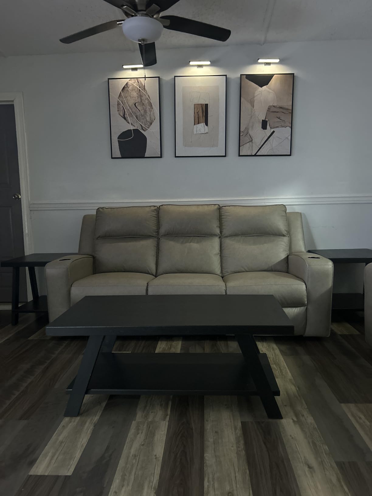 Roundhill Furniture Athens Contemporary 3-Piece Wood Shelf Coffee Table Set, Weathered Gray and Beige customer photo 1