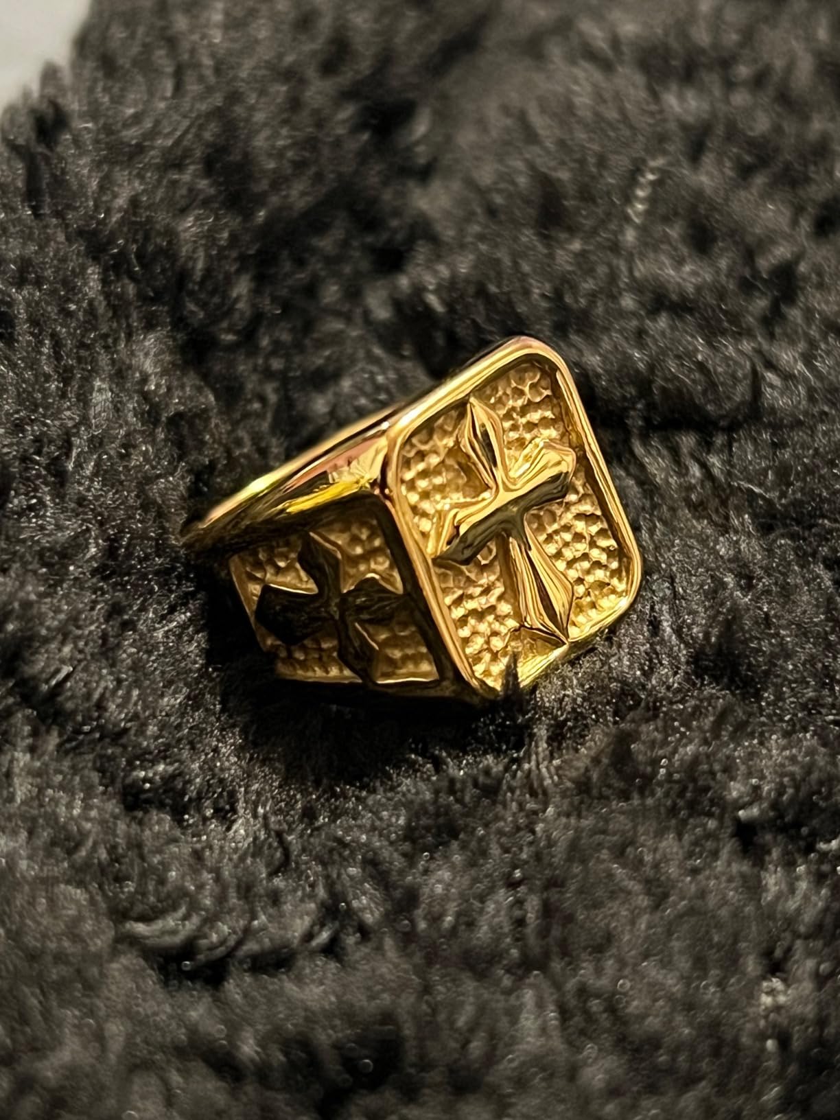 Jude Jewelers Stainless Steel Signet Style Christian Cross Religious Cocktail Party Biker Statement Wedding Ring customer photo 2