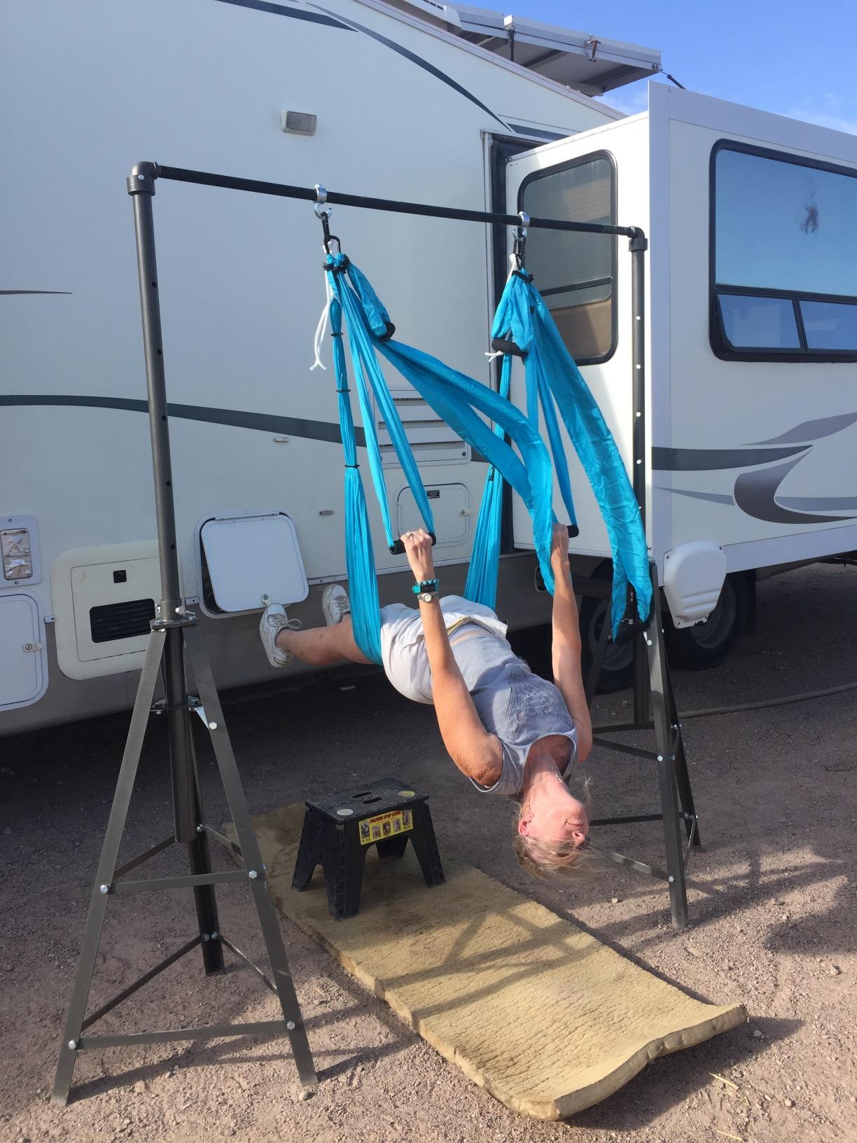 Aerial Yoga Swing Set - Hammock Hanging Swing - Sling Inversion Fly Kit - Antigravity Yoga Sling - Suspension Trapeze customer photo 1