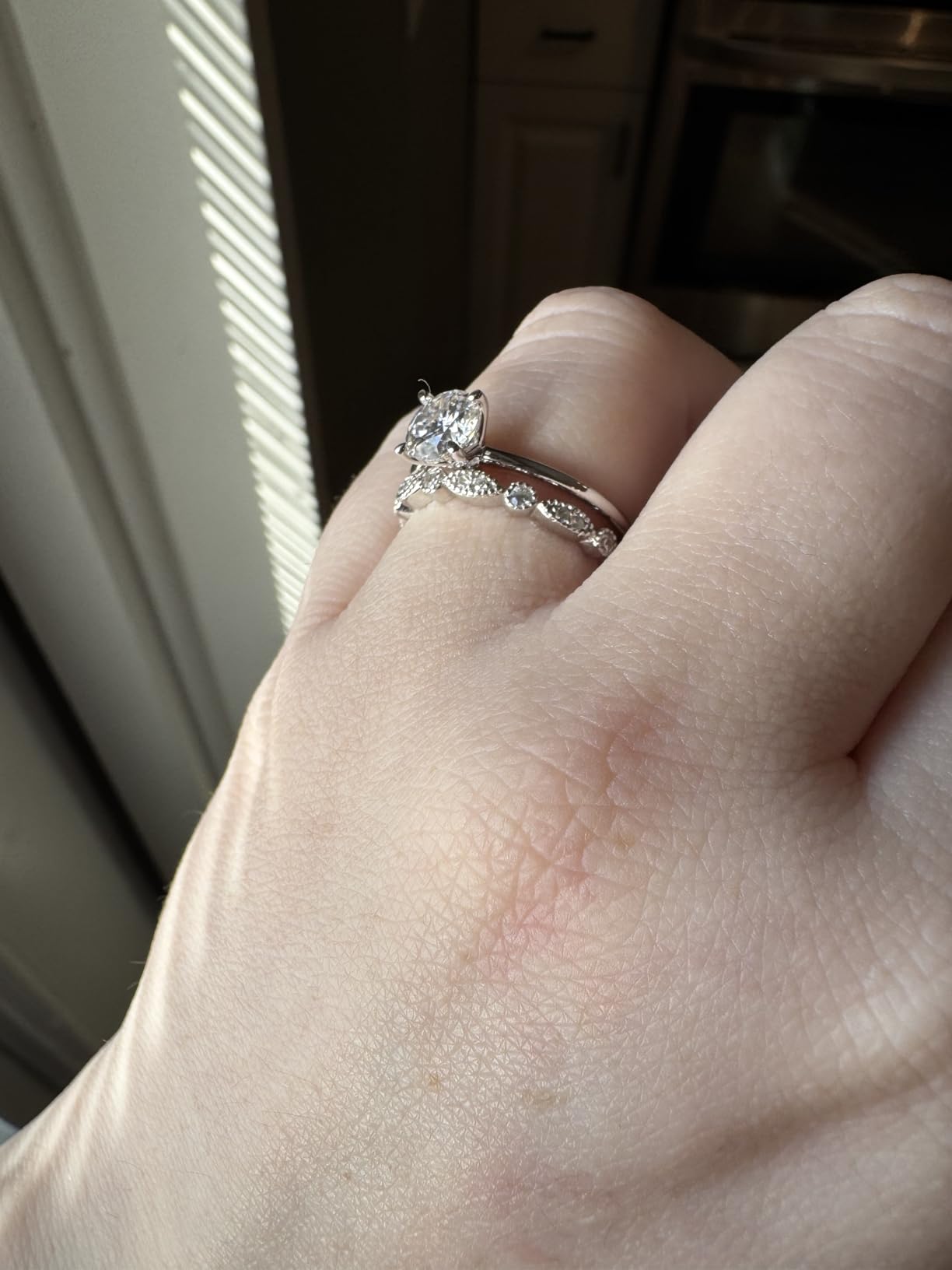 925 Sterling Silver Wedding Band for Women Cubic Zirconia Marquise & Round Milgrain Full Eternity Stackable Ring Size 3-13 customer photo 1