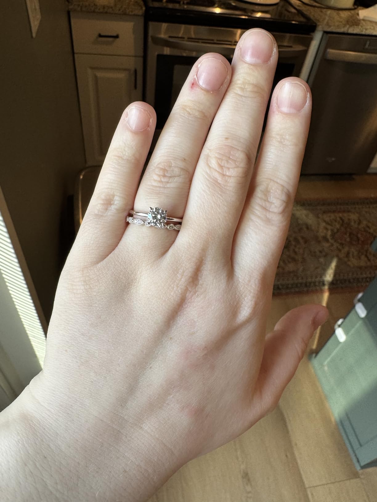 925 Sterling Silver Wedding Band for Women Cubic Zirconia Marquise & Round Milgrain Full Eternity Stackable Ring Size 3-13 customer photo 2