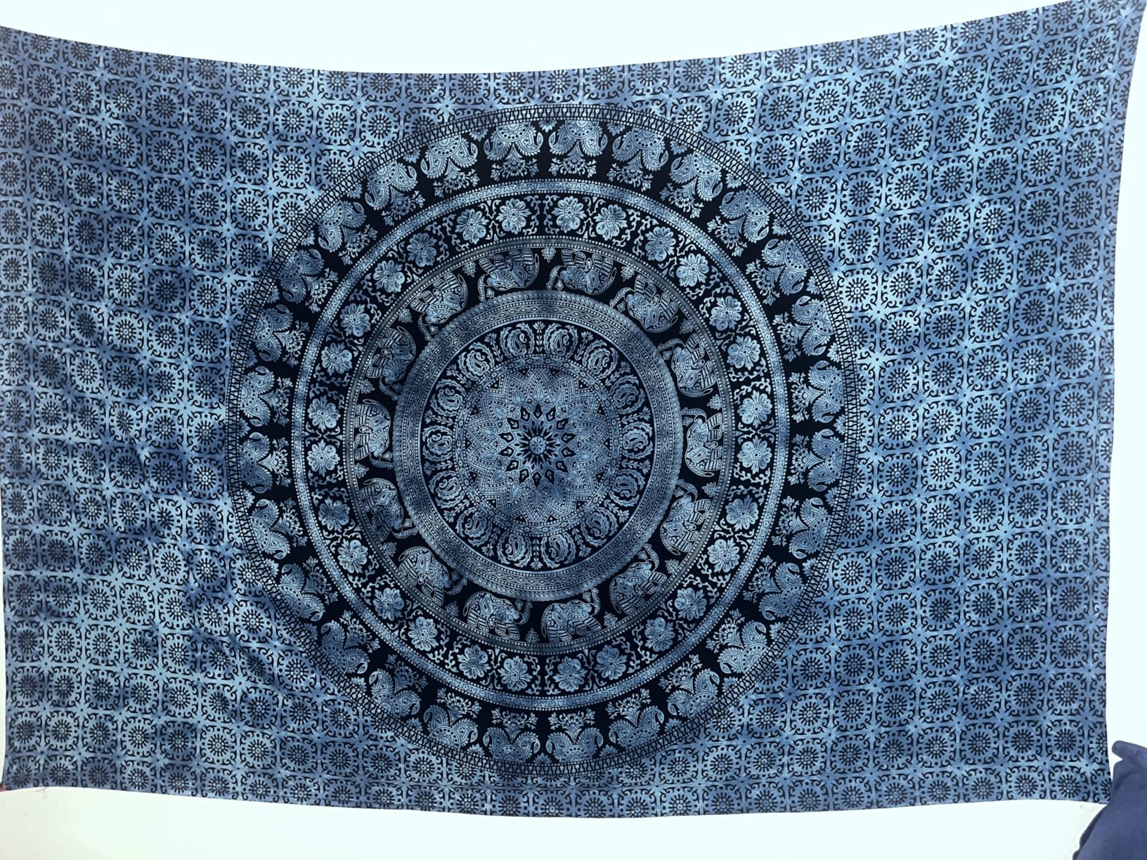Craft Trade Indian Cotton Mandala Wall Hanging Tapestry for Aesthetic Boho Hippie Living Room, Meditation & Bedroom Décor - Green - 50x60 Inches customer photo 2