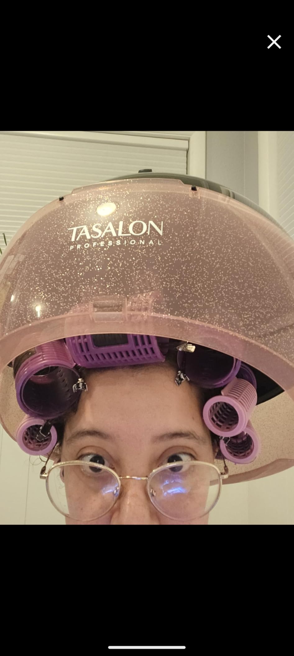 TASALON Ionic Hooded Hair Dryer, 1875W Professional Standing Hair Dryer Bonnet with 3 Temperature Settings, Height Adjustable Rolling Hair Dryer on Wheels, Sit Under Hair Dryer for Home & Salon, Pink customer photo 1