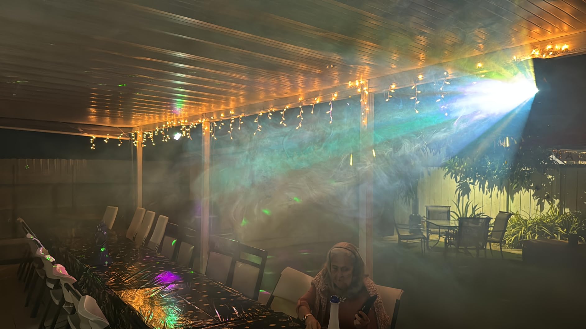 Ehaho DJ Laser Party Lights, 3D Animation RGB Laser Stage Lighting, DMX512 Music Sound Activated Disco Projector Lights, Remote Control Beam Effect Scan Light for Bar Wedding Nightclub Live Show customer photo 1