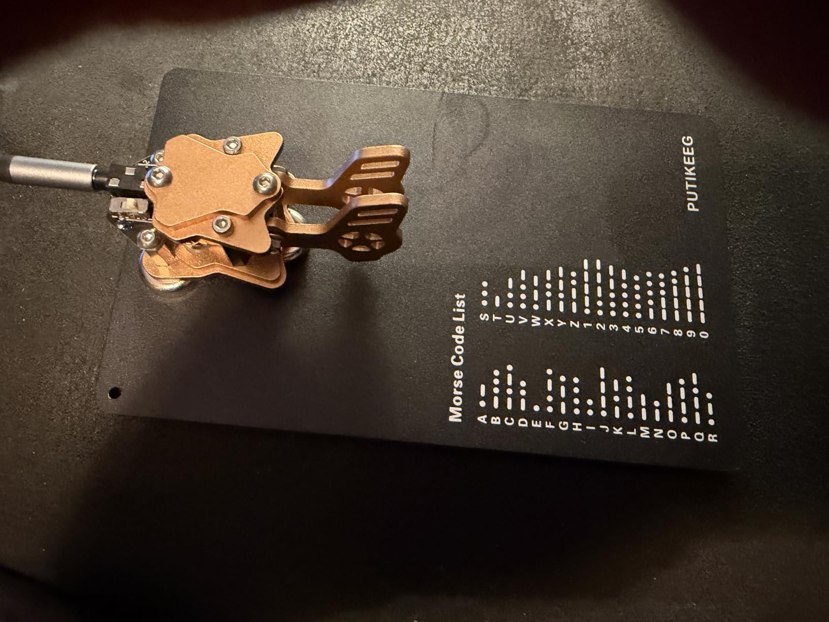 Mini Key Morse Radio HAM Send Telegram Double Paddle Morse Code Key with Stainless Steel Body Three Neodymium Magnets Base Gold customer photo 1