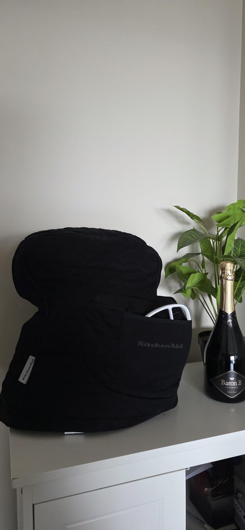 KitchenAid Fitted Tilt-Head Stand Mixer Cover with Storage Pocket, Quilted 100% Cotton, Grey customer photo 2