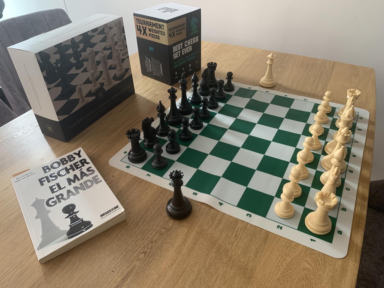 Best Chess Set Ever 3X Tournament Modern Chess Set with Weighted Staunton Pieces customer photo 1