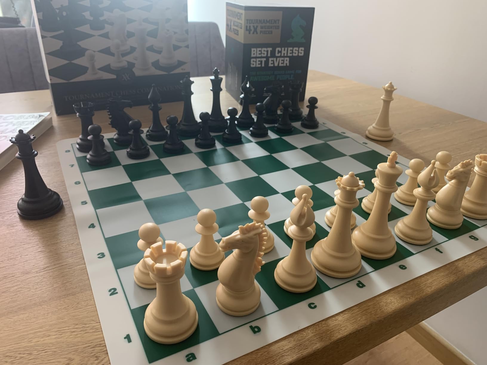 Best Chess Set Ever 3X Tournament Modern Chess Set with Weighted Staunton Pieces customer photo 2