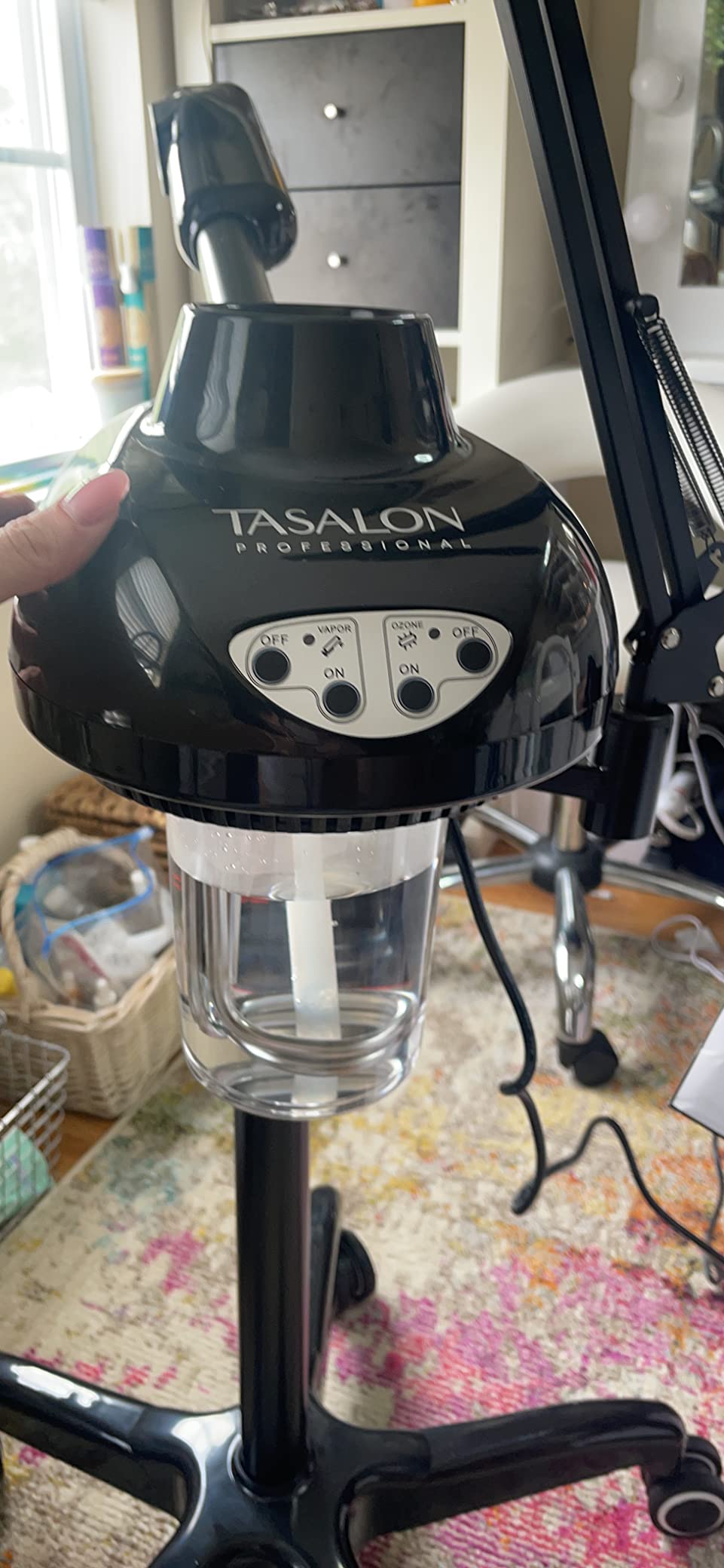TASALON 2-in-1 Professional Facial Steamer, Hot Ozone Face Steamer for Facial with 5X Magnifying Lamp, Esthetician Steamer for Salon Beauty and Spa Shop, Skin Care Equipment with New Upgrade Wheels customer photo 2