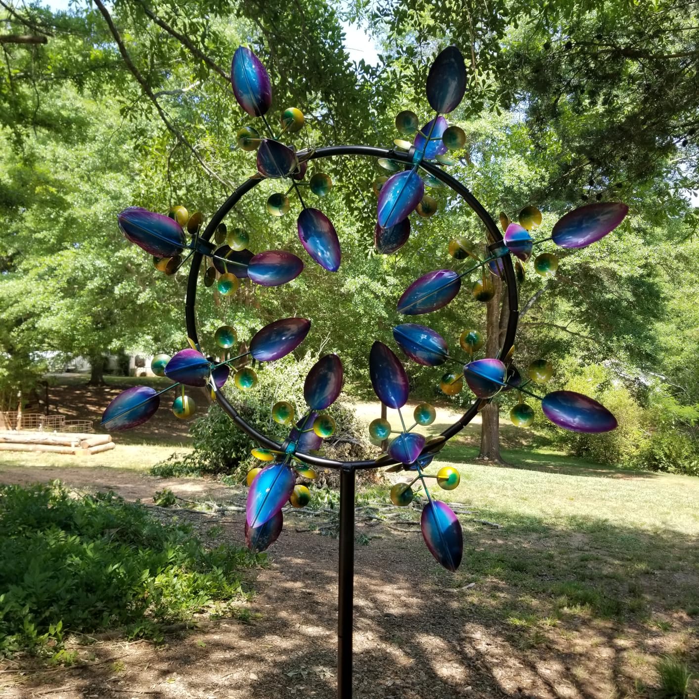 Pure Echo Large Wind Spinners Outdoor, Kinetic Metal Wind Spinners for Yard and Garden, Gift for Family or Friends (30'' W x 87'' H) customer photo 1