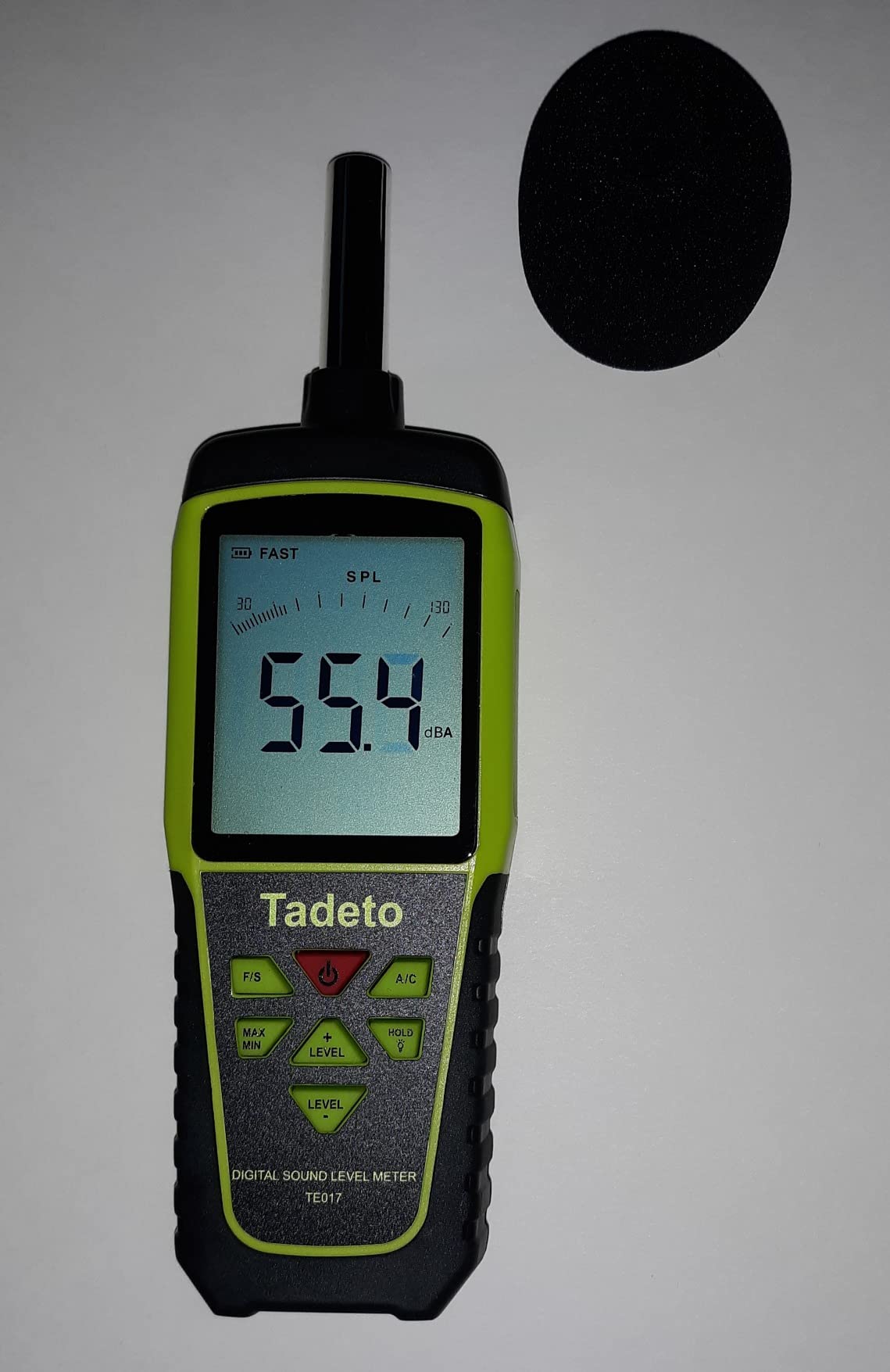 Decibel Meter, Tadeto Digital Sound Level Meter Portable SPL Meter 30dB to 130dB (5 Measurement Range) Backlight LCD Display, MAX/MIN Noise Measurement, Audible and Visual Alarms, Data Hold, A/C Mode customer photo 2